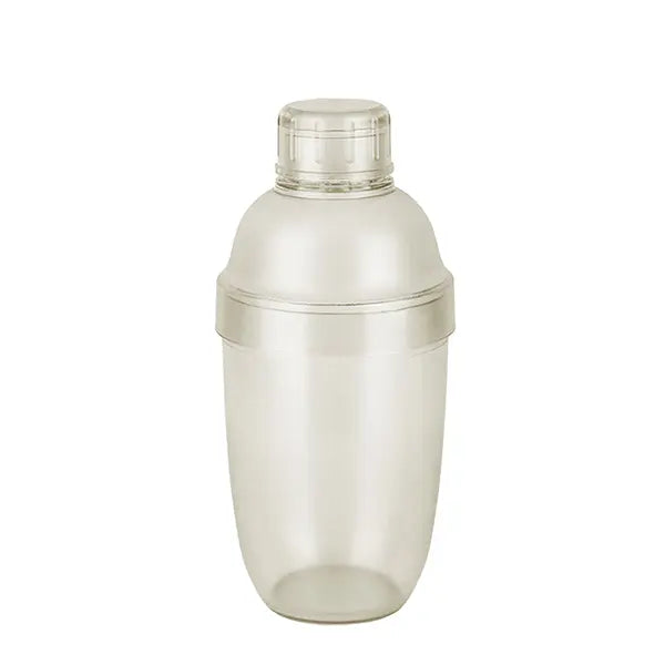 530ml commercial-grade plastic shaker with anti-slip design and transparent body, perfect for mixing bubble tea and beverages.