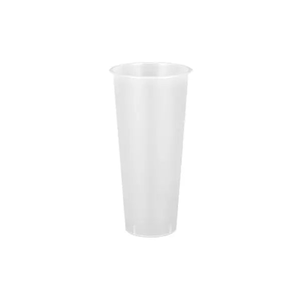 90mm PP matte injection cup with a frosted finish, designed for milk tea, specialty drinks, and coffee, offering a premium aesthetic and durability.