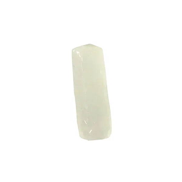 A single piece of lychee-flavored coconut jelly with a chewy and bouncy texture, ideal as a topping for beverages and desserts.