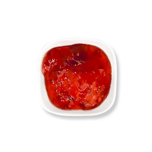 Strawberry jam with rich texture and real fruit bits, ideal for cheese teas, sparkling drinks, shaved ice, and dessert toppings.