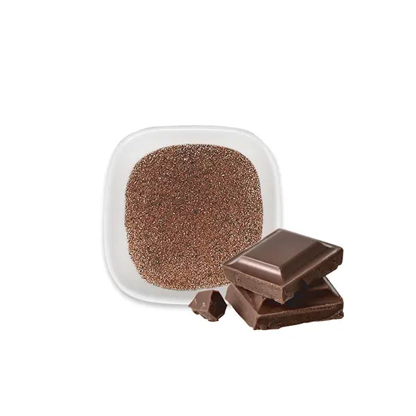 Chocolate powder with chocolate bars, rich aroma ideal for hot cocoa and dessert creations.