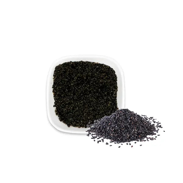 Pure black sesame powder with rich aroma and fine texture, great for sesame drinks, fillings, and baking.