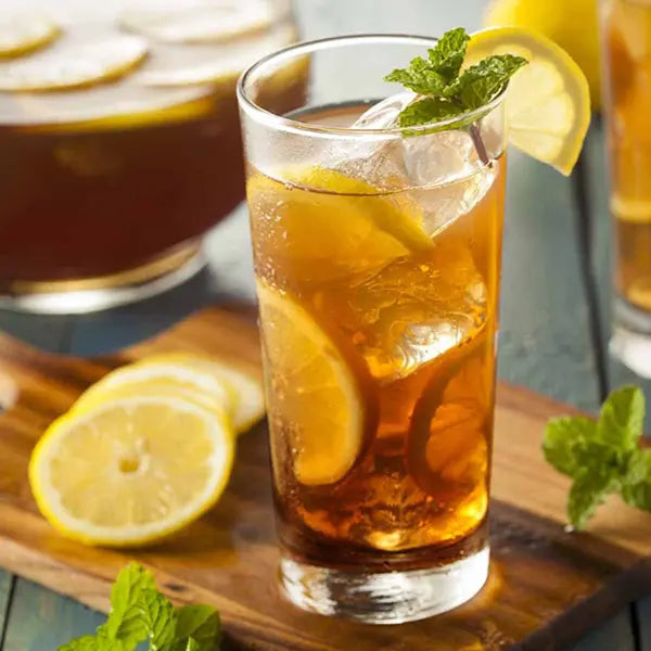 Winter melon lemon tea with mint – a refreshing classic Taiwanese-style drink.