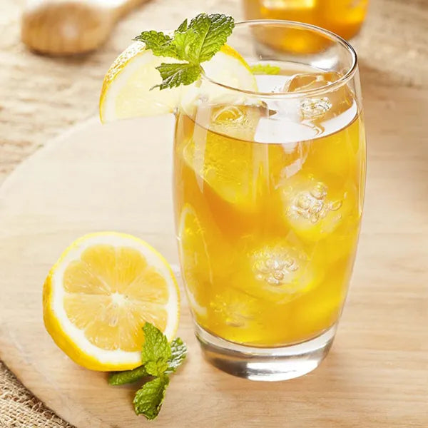 Iced lemon jasmine green tea drink – bright and refreshing beverage option.