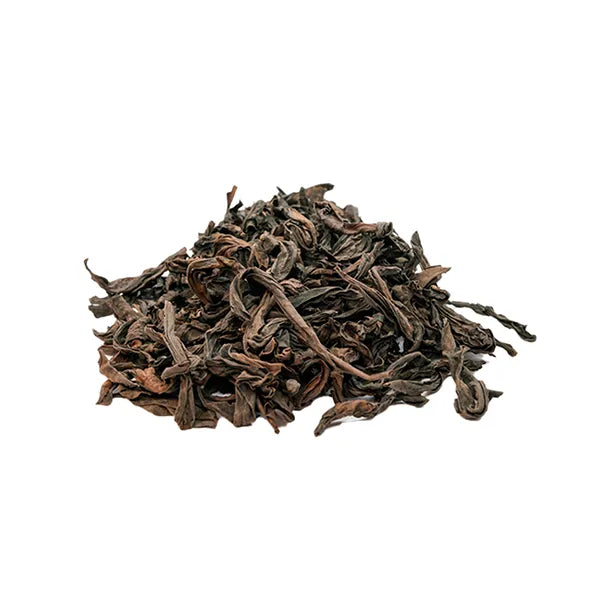 High mountain Da Hong Pao loose leaf tea with tight strands and rich rock aroma.